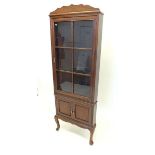 A Chinese hardwood small corner display cabinet
