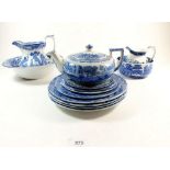 A selection of various blue and white pottery to include Copeland Spode etc.