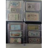 A quantity of World banknotes in albums (2) including: Album (A) German notes circa 1920, (23).