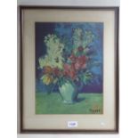 A Ganymead Press vintage Picasso print of flowers, 35 x 26cm