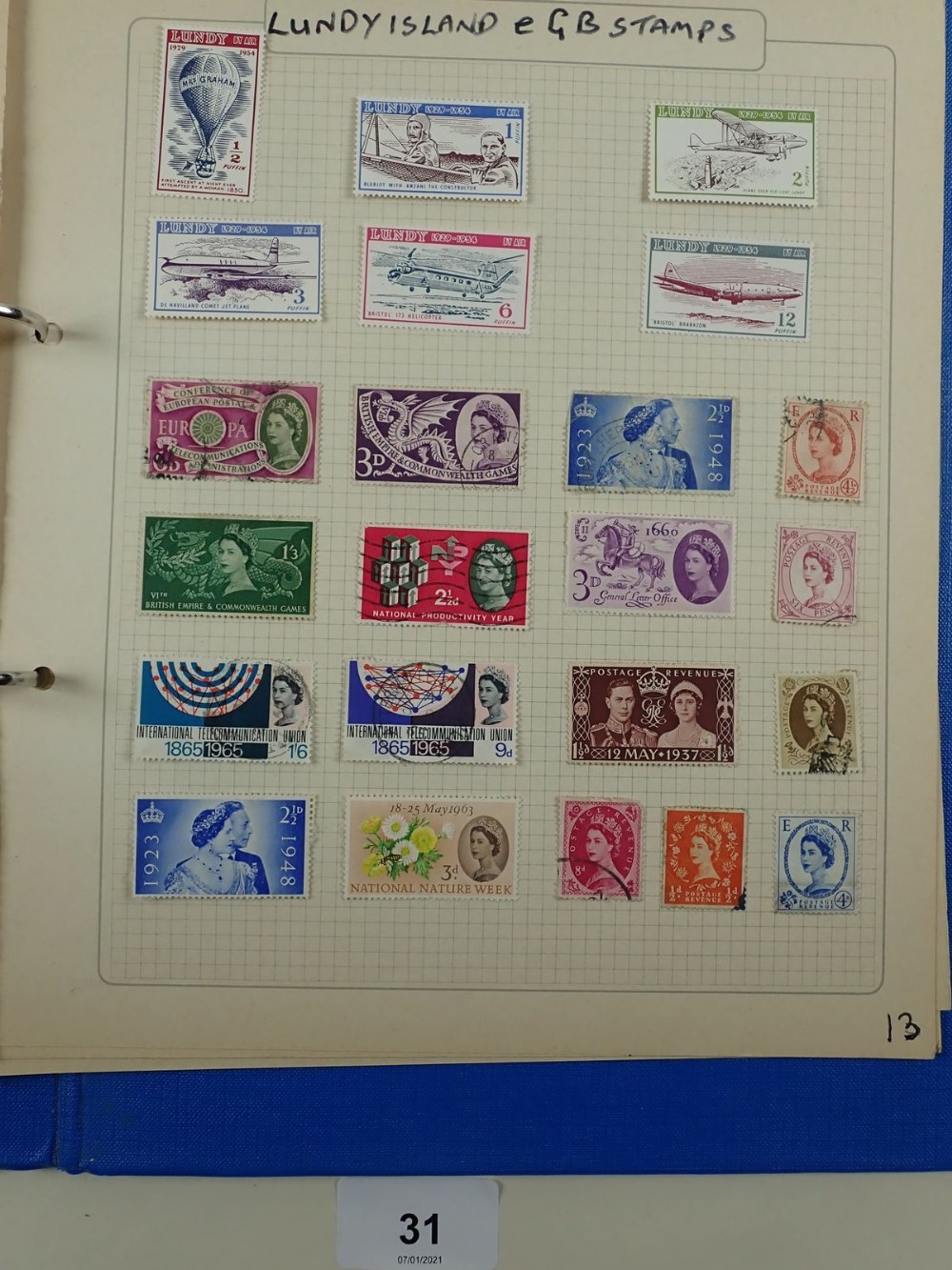 Stamp collection in 2 albums of GB and ROW mint/used defin and commem. Over 1,400. Incl thematic ( - Image 2 of 2