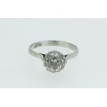 A platinum set diamond solitaire ring approx. 1.5 cts