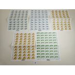 Unmounted mint QEII Hong Kong commem stamp sheets of 50 in folder. Complete sets of 4 values, 1997