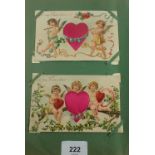 Postcards - album containing mixed periods accumulation including Valentine cards, (2 each with