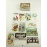 Postcards: Greetings, bundle including Father Christmas, birthday, Easter, hand painted etc (150)