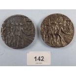Two Karl-Goetz, Lusitania medals 1915 5th May, origin, approx 67 grm total, reproduction approx 24