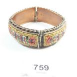 A floral micro mosaic vintage bracelet