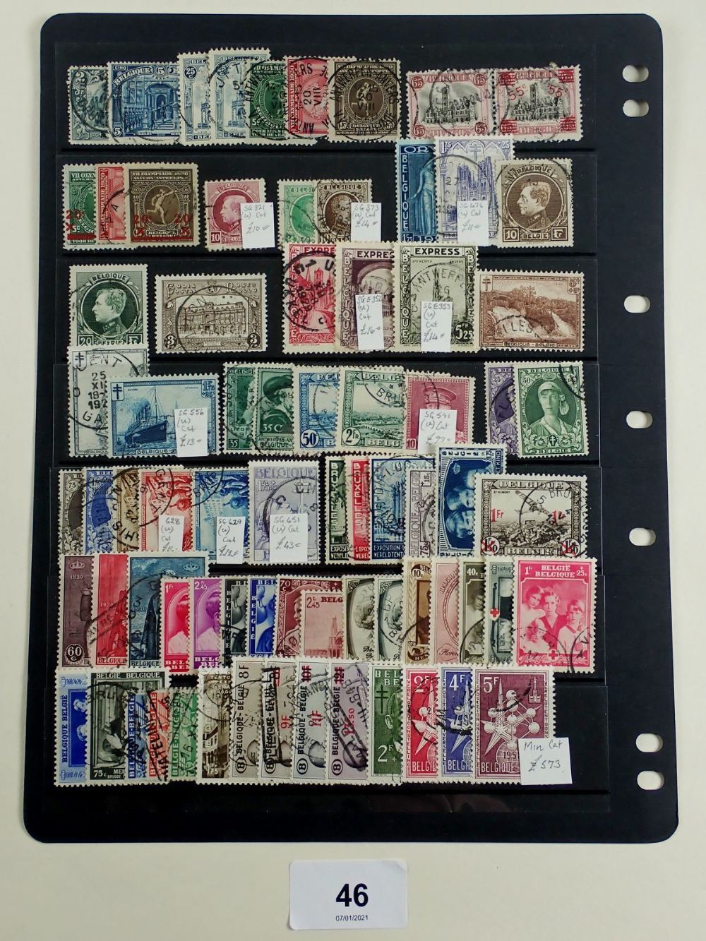 Mainly good to fine used collection of Belgian stamps on double sided stock-sheet, incl SG66, 68, - Image 2 of 2