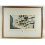 J Lewis Stant - 'Butchers Row, Coventry' - signed print, 23 x 37cm