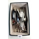 A silver plated cutlery set