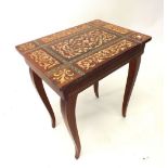 A musical Sorento ware small occasional table