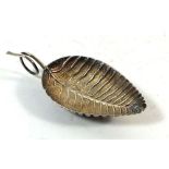 A silver leaf shaped caddy spoon, Birmingham 1798 by Joseph Taylor