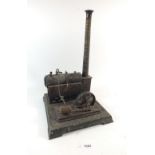 A Bing tinplate steam model stationary engine in the form of a mill - 41cm tall