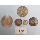 Miscellaneous coinage including: silver content coins, George IV shilling 1826, Victoria double