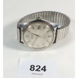 A Seiko vintage gents wrist watch with date niche