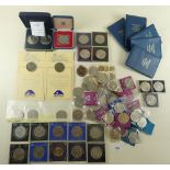 A large quantity of commemoratives sixty plus including: Churchill crowns 1965 - ten of,