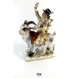 A late 19th century Meissen porcelain group, Count Bruhls Tailor, some minor damage