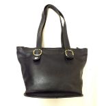 A 'Coach' black leather handbag
