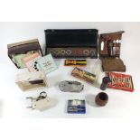 A small box of interesting collectables to include a Bonza gentlemans traveling tool kit, an