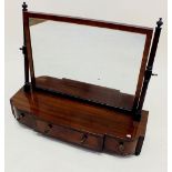 An Edwardian mahogany toilet mirror with three drawers to base, 66cm wide by 56cm tall