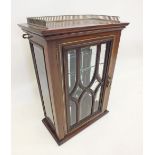 An Edwardian fine quality rosewood vitrine wall display cabinet with single glazed door