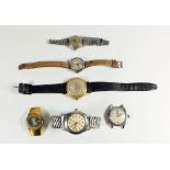 Six vintage mechanical watches including Automatic & Oris