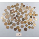A quantity of world coinage, examples include: Austria, Belgium, British pre-decimal, brass