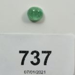 A cabochon round cut Columbian emerald, 2.06cts