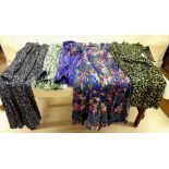 A large box of 1980's floral dresses including Laura Ashley silk dress, Monsoon velvet dress, Marion