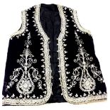 A gentleman's embroidered waistcoat in black and silver