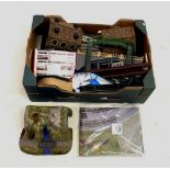 A box of Hornby '00' track and accessories