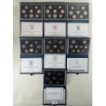 Royal mint issue: UK proof coin collections. Years: 1983, 84 Scottish, 85 Welsh, 86 Commonwealth, 87