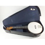 A John Grey Ukulele banjo in fitted case