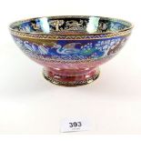 A Newhall 'Lucien Boullemier' fruit bowl with bird and pink lustre decoration