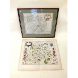 A Robert Morden map of Herefordshire published by Abel Swale and John Churchil 37 x 43cm and a map