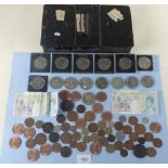 A tin of coins including: British commemoratives, sixteen total, examples Jubilee 1977, Royal