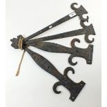 Two pairs of cast iron large door brackets