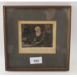 An early 20thC etching 'Old Coins', signed Charles Spencelayh, 71/2cm by 10cm