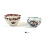 Two 18th century English porcelain tea bowls