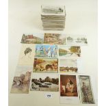 Postcards: box containing miscellaneous (approx 320) including beauties, topography etc