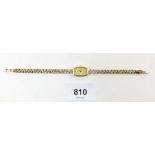 A Rotary quartz 9ct gold ladies wrist watch and strap, total weight 9.3g