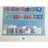 UMM Europa stamp issues on stock-card incl Lichtenstein 1960 issue. Total cat £200+.