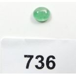 A cabochon round cut Columbian emerald, 1.6cts