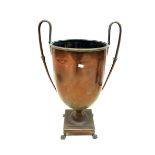 A large Victorian copper samovar converted to a urn form vase, 48.5cm
