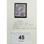 Stamp of France: mint pre-cancel 55c on 60c violet, SG443, Cat £200.