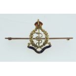 A 9ct gold Regimental Medical Corps sweetheart brooch, 3g