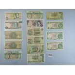 A wad of British banknotes including: The Royal Bank of Scotland plc, £1 prefix A/1, 1/18, C/34, C/