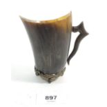 A 19thC French jug formed from horn, 11cm