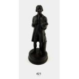 A Wedgwood Black Basalt Jasperware figure of Josiah Wedgwood, given to a former employee as a