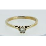A 9ct gold solitaire diamond ring, .25cts, size N-O